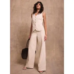 Mint Velvet Cream Diamond Textured Wide Jeans